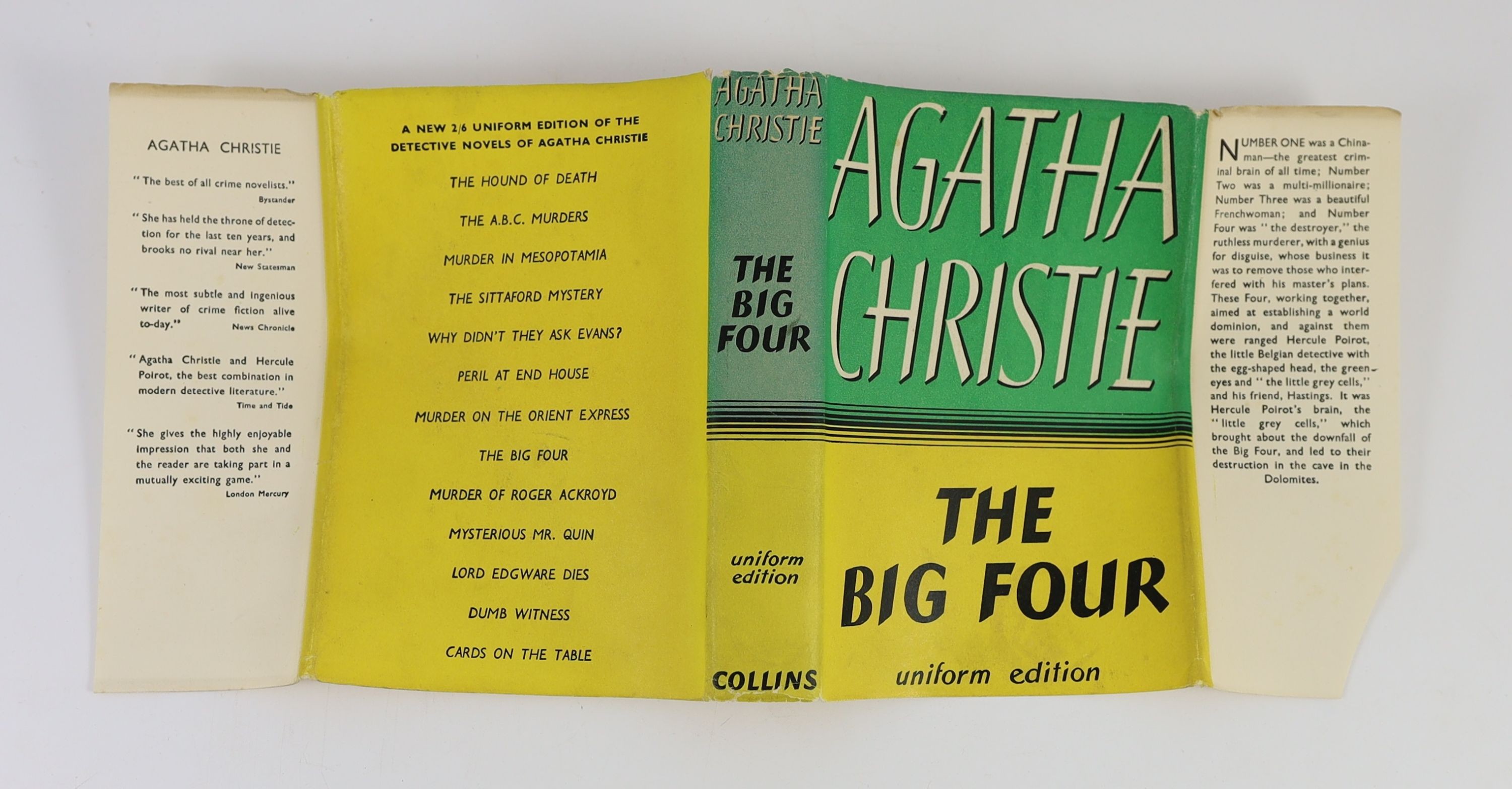 Christie, Agatha - 12 works - Partners in Crime, with torn d/j, with loss to spine and lower rear panel, nd, [1929], Death on the Nile, 2nd impression, in unclipped d/j, with loss to lower spine, 1938; Cards on the Table